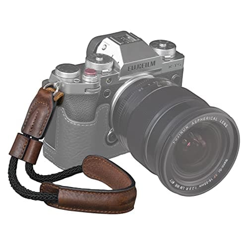 SMALLIRG Camera Wrist Strap, Vintage Leather Camera Hand Strap for DSLR SLR Mirrorless, Adjustable Safety Strap Fit for Fujifilm XT-50, X100VI, X-M5, for Sony, for Nikon, For Canon, Brown - 3926