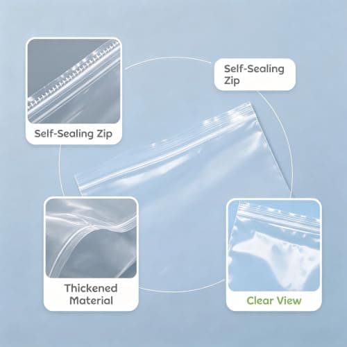 10 Pack Large Ziplock Bags for Clothes 40x50 cm, Clear Waterproof Resealable Plastic Storage Bags, Travel Luggage Organizer with Press Seal for Clothing Blankets Bedding — view 6