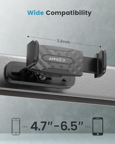 APPS2Car Magnetic Mount for GYM, 360 Adjustable Magnetic Phone golf Mount, Magnet Phone Holder Compatible with 4.7-6.5" Smartphones, Alloy Base and Joint, Black Cradle — view 3
