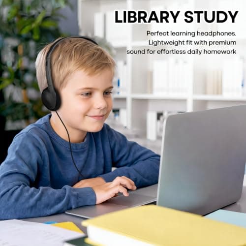 XOSDA USB C Headphones Bulk 20 Pack for Classroom School Kids Students, On-Ear Wired Type C Headset for Children Travel Testing Compatible with Tablet Smartphones (Black) — view 6