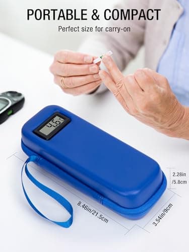 Leng Ke Insulin Cooler Travel Case TSA Approved, Temperature Display Peptide Case, Portable Insulin Pen Cooler Travel Case for Ice Pack, Travel Diabetic Supplies (Blue) — view 4