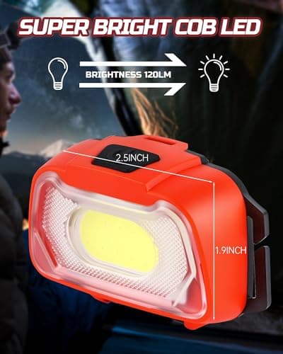 Lichamp Camping Headlamp Flashlight 4 Pack, Outdoor Battery Powered Head Lamp Gear for Running, Reading, Hiking, Walking, Climbing, Fishing, Hunting, Jogging, Headlight Multipack for Adults, Kids — view 2