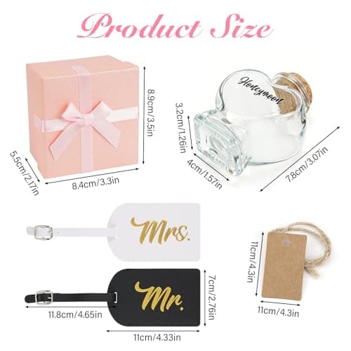 Honeymoon Sand Keepsake Jar Set with Mr and Mrs Luggage Tags — view 2