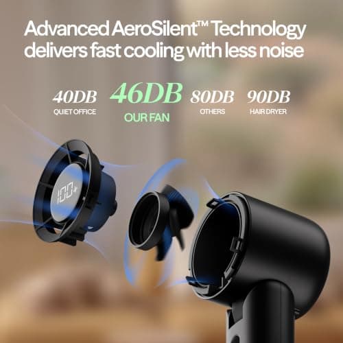 BLUEAIR AlwaysCool Portable Handheld Fan F7, 36H Battery, Quiet Personal Cooling with Strong Airflow, USB-C Rechargeable, Compact Travel & Desk Fan – Charcoal — view 3