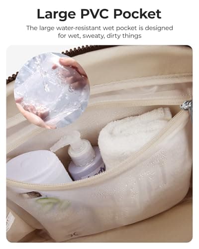 BAGSMART 24L Womens Gym Travel Bag, Weekend Overnight Cabin Bag, Wet Pocket — view 5