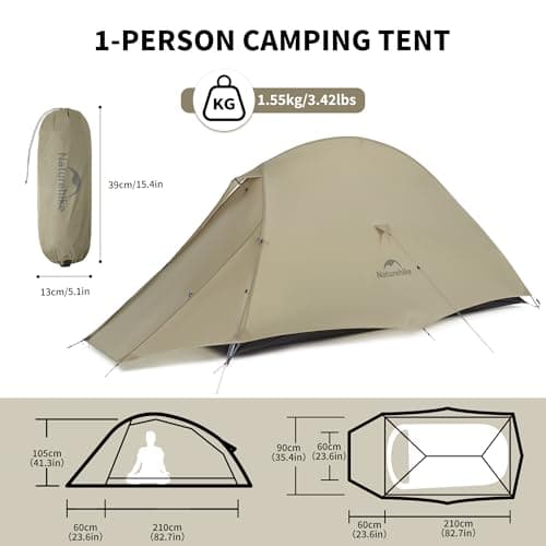 Naturehike Cloud Up Pro Camping Tent, 1 Person, Desert Sand — view 2