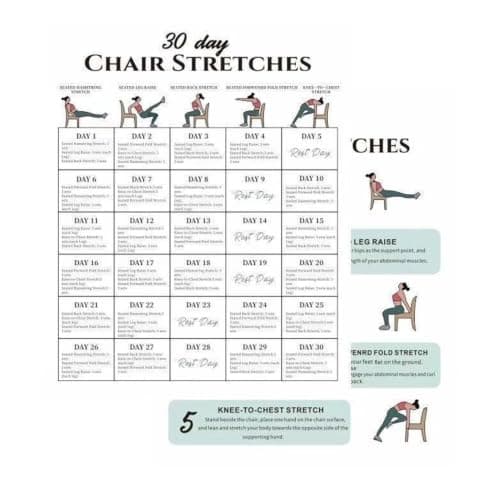 Générique Chair Yoga – 6 Pieces 30-Day Workouts Supplies Exercise Cards Set — view 6