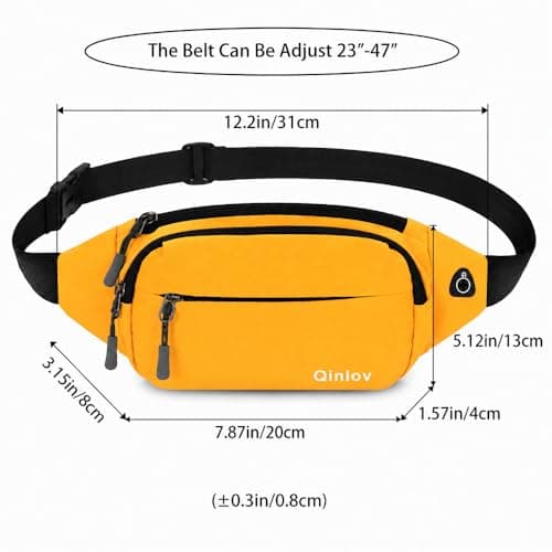 Waterproof Bumbags Waist Fanny Pack Ladies Fashion Bum Bag with Adjustable Belt for Sport Running Hiking Jogging Travel Dog wolking Girls Women Men (Yellow) — view 5