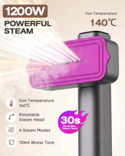 Travel Steamer for Clothes, 110-240V Dual Voltage Clothes Steamer Handheld — view 3