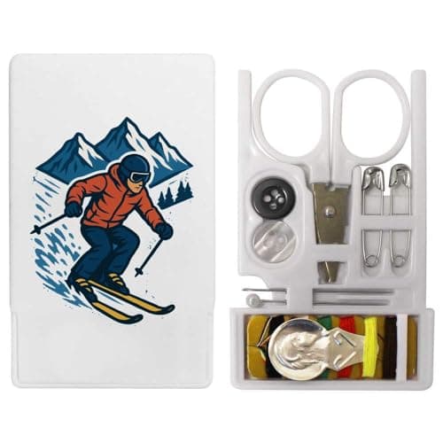 Azeeda 'Downhill Skiing' Mini Travel Sewing Kit (SE00039163)
