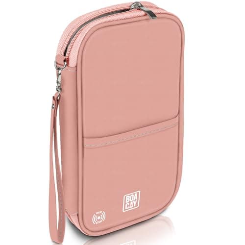 BOACAY Family Passport Holder, RFID Travel Wallet for Women & Men, Document Organiser, Holiday Essentials & Waterproof Cover for Tickets, Money, Cards