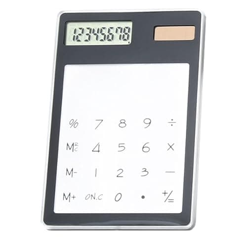 Solar Powered Calculator 8 Digit Touch Screen LCD Transparent for Office