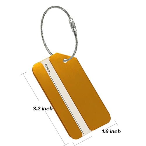 Aluminum Luggage Tag for Luggage Baggage Travel Identifier By Ovener (Gold 2 Pcs) — view 2