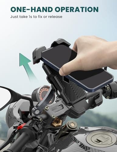 GREFAY Motorbike Phone Holder, Mirror Mount Anti-Vibration, 4.7-7.2" Phones — view 5