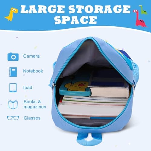 Aucuu Kids Backpack, Dinosaur School Backpack, Boys Girls Toddler Primary School Bag, Waterproof Nylon Rucksack, Casual Daypack, Book Bag for Campus Outdoor Travel Sports — view 3
