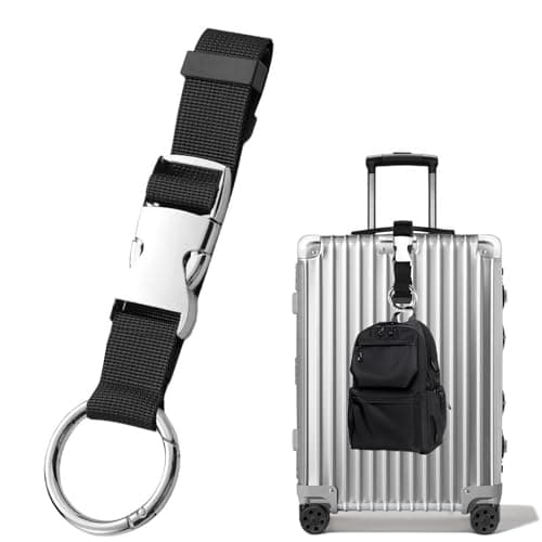 Add a Bag Luggage Straps Heavy Duty Baggage Suitcase Belts Jacket Gripper Holder Adjustable Fixed Clip Straps with D-Ring Buckle&Hook Carry Clip Strap Travel Accessories for Bag,Coat,Backpack, Black