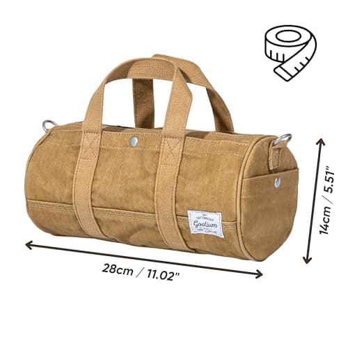 GOOTIUM Compact Canvas Crossbody Bag, Cylinder Small Barrel Shoulder Bag — view 5