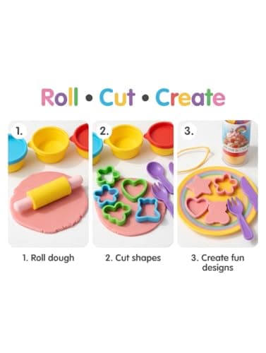 Clayo-Play Dough Tools Set for Kids – 13PCS Playdough Accessories Kit with Roller, Cutters & Molds – Toddler Clay Modeling Tools for Preschool Sensory Play, Arts & Crafts Toy for Boys & Girls — view 4