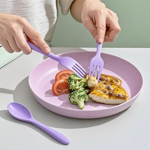 Travel Cutlery Set - Portable Camping Utensil for Daily Use (Purple,Purple) — view 4