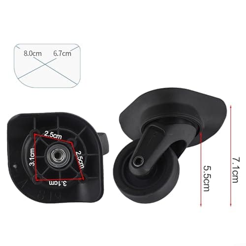 2 Pieces For Suitcase Replacement Wheels Set for Luggage Trolley with Full Accessories for Easy Mounting (W142) — view 2