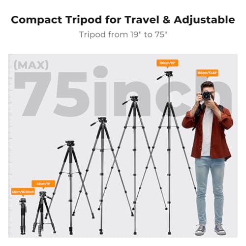 K&F CONCEPT 75" Lightweight Camera Tripod — view 4