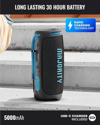 MAJORITY Move 3 Portable Bluetooth Speaker Wireless | Dynamic LED Effects — view 2