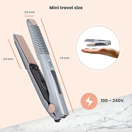 Be New Cordless Hair Straighteners | Ceramic Flat Iron | Wireless Mini Portable USB Rechargeable Travel Straightener | 3 Heat Modes | Heat up Quickly Safe | Includes Heat Mat/Travel Case — view 4