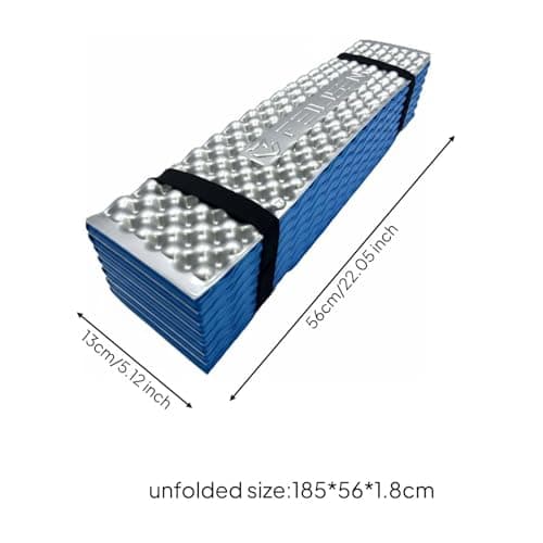 Milageto IXPE Foam Camping Mat Foldable Folding Sleeping Mat Includes Storage Bag Aluminum Film Sleeping Pad for Hikers, Outdoor, Tent, Army Green — view 2