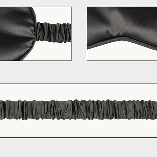Sleep Mask Double-Sided Silk Eye Mask for Sleeping, Soft Light Blocking Sleep Shade Cover,Washable Blindfold Sleeping Eye Blinder for Men Women (Black) — view 3