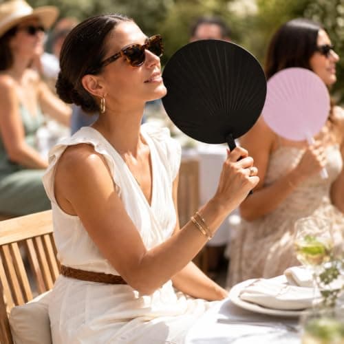MAR Hand Fan Large Flexible Plastic Handheld Manual Cooling Fan 1pc 27x28cm — view 3