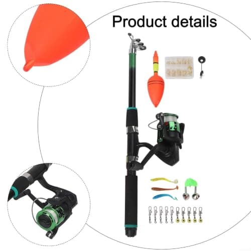 Complete Fishing Starter Kit Rod Reel Tackle Box(Green Rod Set) — view 5