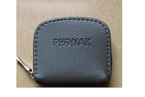 PH0NAK Leather Hearing Aid Storage Case with Zip/Hearing aid Travel Pouch