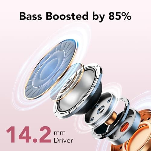 Ear Buds Wireless Earbuds, 50H Playtime Bluetooth Earbuds, Bluetooth Headphones 5.3, Bass Boost 85%, In Ear Headphones with 4 ENC Call Noise Cancelling Mics, Earbuds IPX7 Waterproof, USB-C Pale Rose — view 2