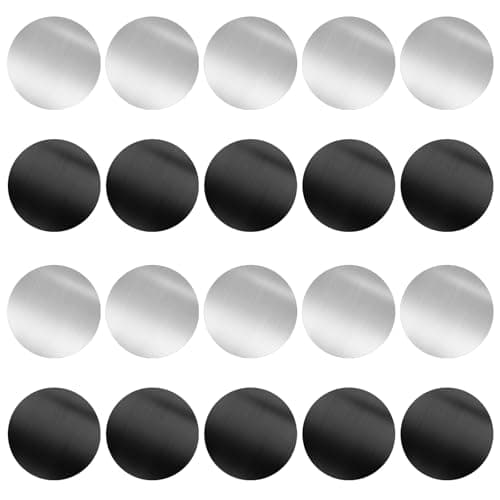 20PCs Thin Metal Plates for Magnetic Car Phone Holder,Phone Magnet Sticker,Universal Metal Discs Replacement with Strong Adhesive for Car Mount,Phone Cars Holder Compatible with Cars Magnetic Mount