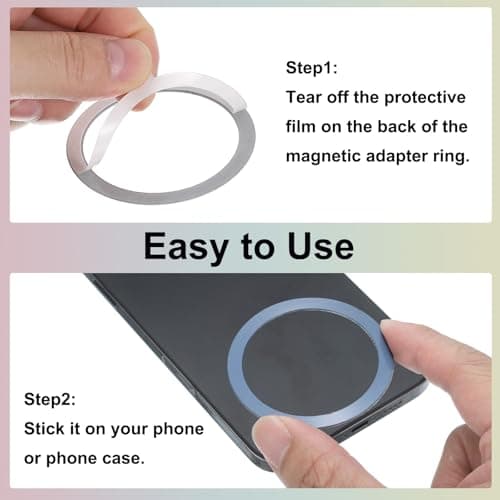 sourcing map 5 Pcs Magnetic Adapter Ring, Black/Grey/Purple/Blue/Rose Gold — view 4