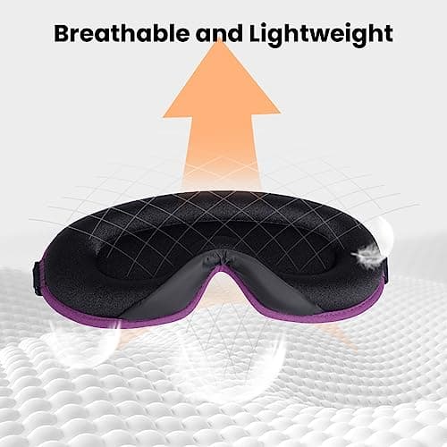 SUSNUAN Sleep Eye Mask, 3D Contoured Sleep Mask Light Blocking Sleep Mask for Women and Men, Soft and Comfortable Night Eye Blinder, Suitable for Travel, Lunch Breaks, Sleeping, Meditation (Purple) — view 4