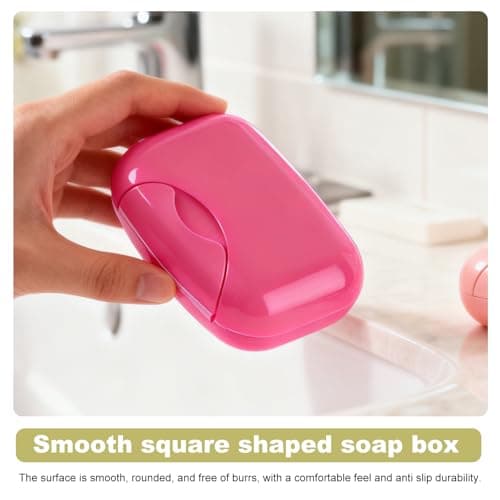 Travel Soap Case, 4Pcs Soap Dish with Lid, Closable Soap Holder Portable Soap Dish for Shower Travel Hiking Bathroom School Gym and Camp(Green/Blue/Pink/Rose Red) — view 4