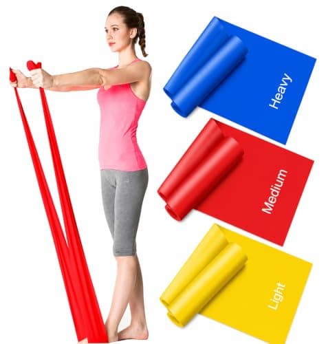 Resistance Bands Set [Set of 3] 1.5M/4.9ft Skin-Friendly Exercise Bands with 3 Resistance Levels,Workout Bands Set for Women Men,Ideal for Yoga,Gym,Fitness (MULTI-COLOR)) ((SET OF 3 (MULTI-COLOR))