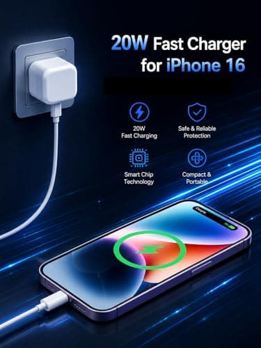 iPhone 17 16 15 Fast Charger, 20W iPhone Charger Fast Charge 2M iPhone USBC Fast Charger Cable and Plug USB C Charger with USB C Charger Cable for iPhone 17/16/15 Pro Max/15 Pro,iPad Pro, Mini — view 2