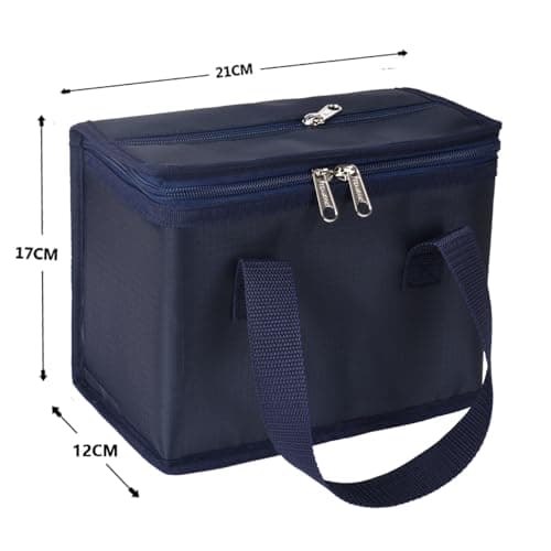 TEAMOOK Folding Lunch Bag Insulated Lunch Box Cool Bag Navy Blue 4-6 cans — view 2
