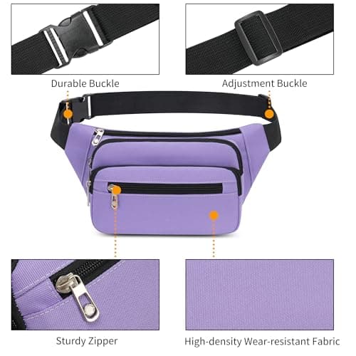 IHIGOGOFA Bumbags Waist Fanny Pack Fashion Bum Bag with 65cm Extended Belt for Dog Walking Climbing Hiking Travel Cycling Girls Ladies Men Women — view 6