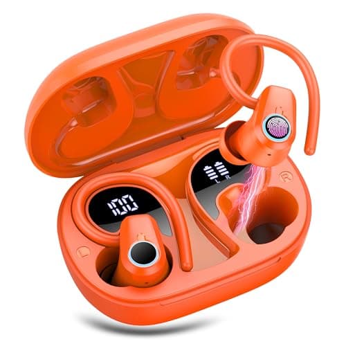Wireless Earbuds with Earhooks HiFi Stereo, IP7 Waterproof Sports Earphones