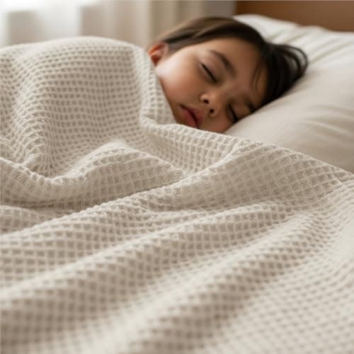 Utopia Bedding Waffle Weave Summer Blanket, (Khaki, Double - 167x228 cm) — view 6
