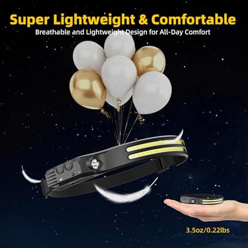 Dopalloy Head Torch Rechargeable 2Pack,Super Bright Dual LED Strip Headlamp — view 6
