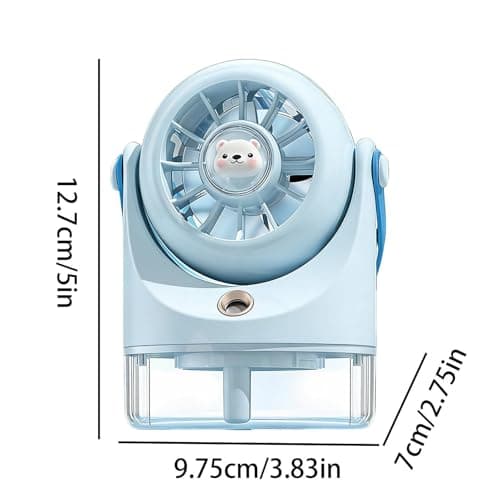 Fan with Mist - 3-Speed Quiet Battery Operated Small - Handheld Fan Portable Mister,for Bedroom Office School Summer Outdoor Travel Camping Hiking Beach Trip Women Kids — view 5