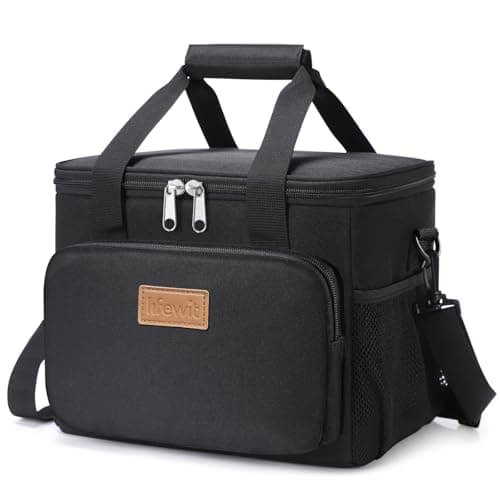 Lifewit Lunch Bag 9L 12 Can Insulated Lunch Box Soft Cooler Cooling Tote for Adult Men Women, Black