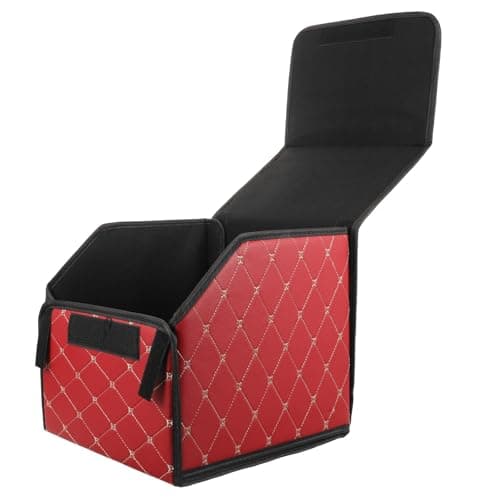 FUNOMOCYA Car Trunk Folding Box Leather Storage Organizer for Travel