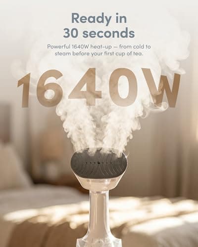 Keplin Handheld Clothes Steamer - Travel Steamer for Clothes, 2 in 1 Portable Garment Steamer with Ceramic Dry Iron Panel, Detachable 380ml Water Tank, 1640W Fast 30s Heat Up, Universal Bottle Adaptor — view 5