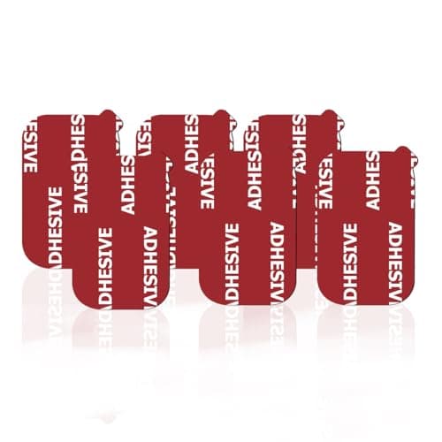 VIIMAKE 6pcs Rectangle Sticky Adhesive Replacement Kit, for Magnetic Car Dashboard Phone Mount Base Sticker Parts, Double Side Tape Adhesive Pads (Red) — view 6