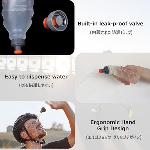 Azarxis BPA Free Water Bottles Flask Leakproof for Running Hydration Belt Fanny Packs 170 250 280 mL for Triathlon Marathon Hiking Cycling Climbing Runner Trial Race (170ml / 6oz - 2 Pack) — view 4